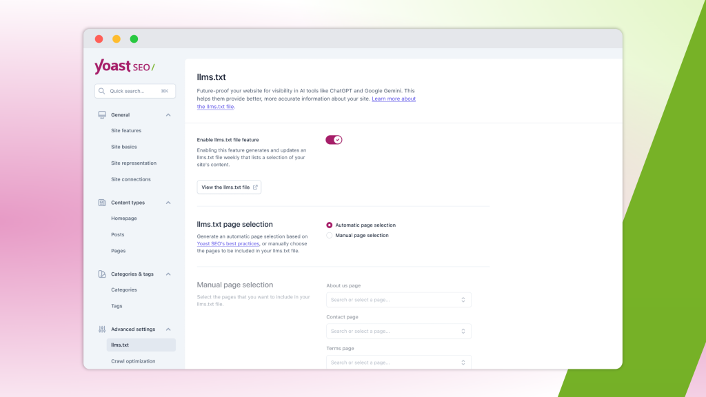 More control for future discovery  • Yoast