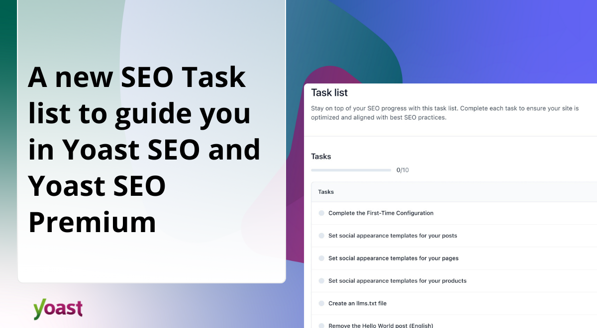 A brand new search engine marketing Job checklist to information you inside Yoast search engine marketing • Yoast 1 product releases.png