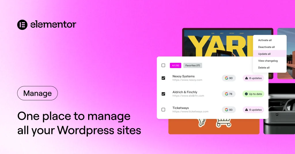 One place to monitor, update, and maintain your WordPress sites