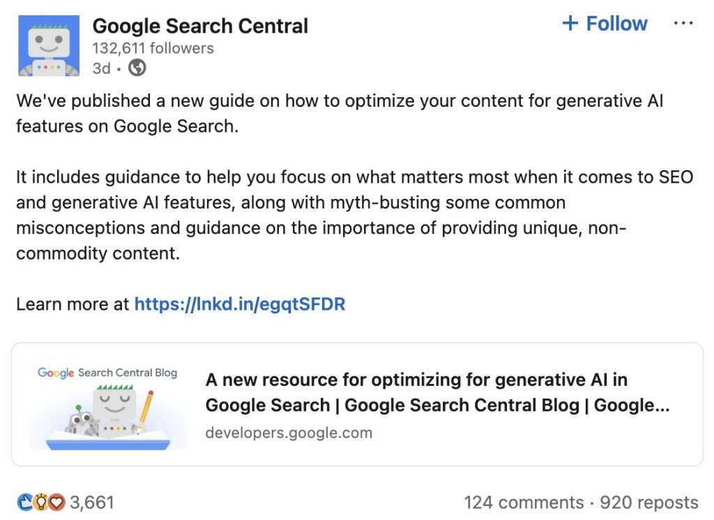 Google publishes guide to optimizing for generative AI search