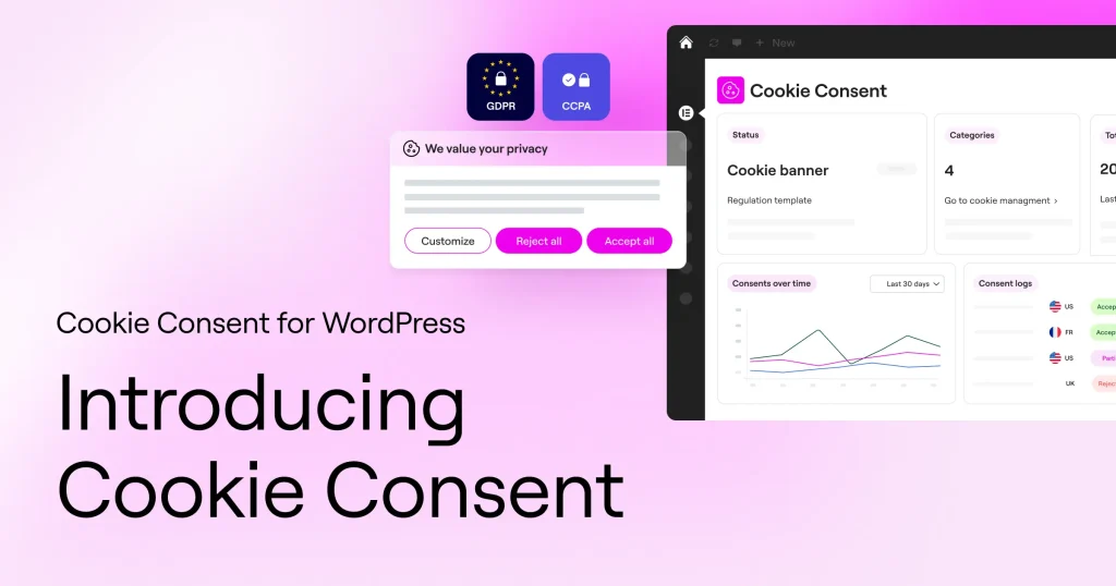 WordPress cookie compliance, designed in Elementor