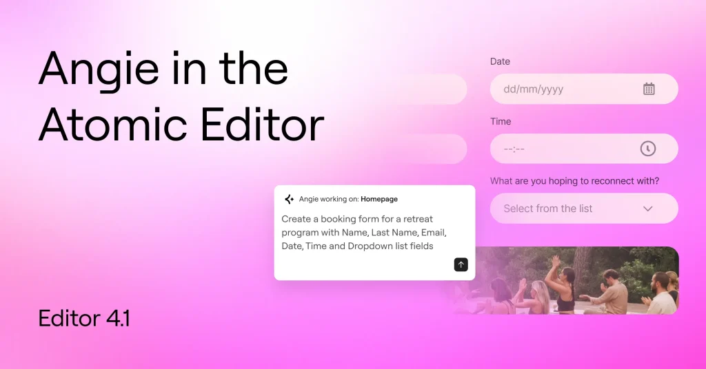 Angie in the Atomic Editor