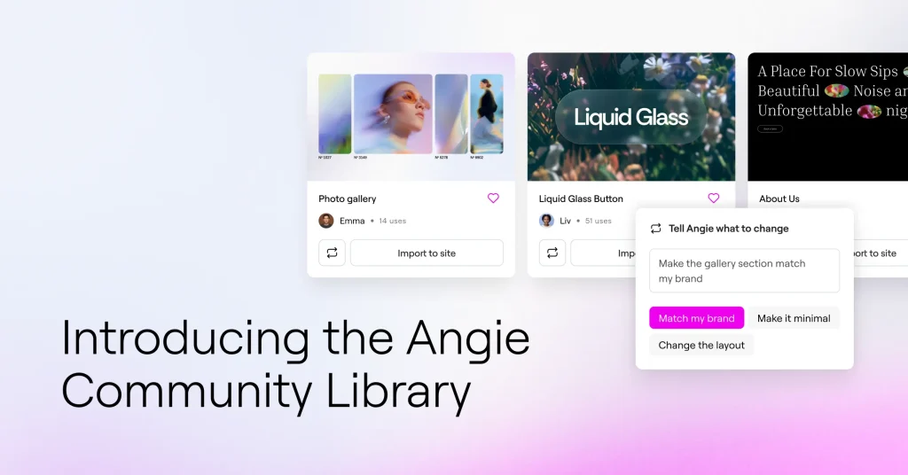 Share what you build, remix what others share with Angie’s Community Library