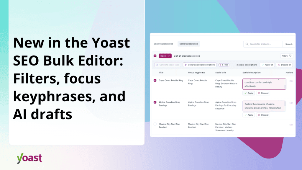 What’s new in the Yoast SEO Bulk Editor